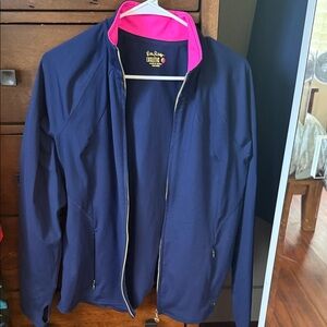 Lilly Pulitzer Navy Jacket with Pink Trim